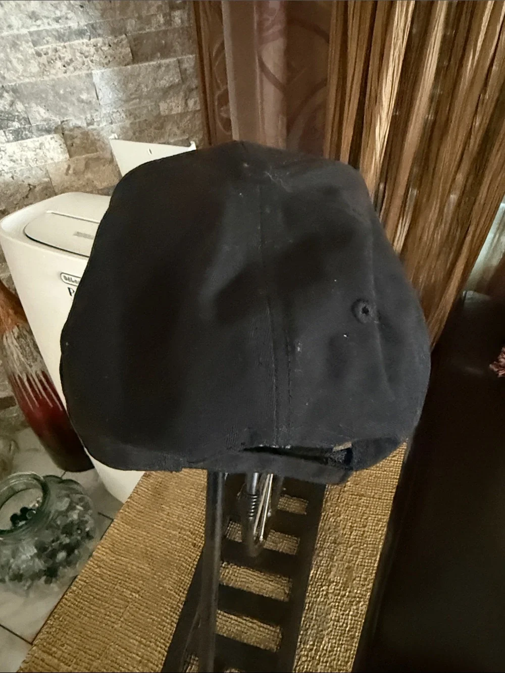 Black Baseball Cap with Embroidered 'T' Logo